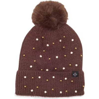 Nanette Lepore Bead & Crystal Pom Beanie In Multi