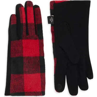 Nanette Lepore Buffalo Plaid Tech Gloves In Red