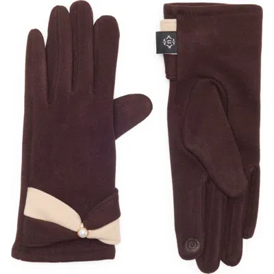 Nanette Lepore Colorblock Cuff Tech Gloves In Burgundy