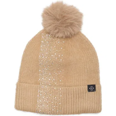Nanette Lepore Embellished Faux Fur Pom Beanie In Multi