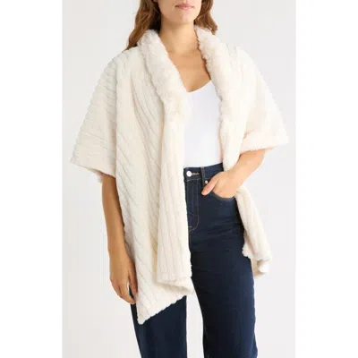 Nanette Lepore Faux Fur Poncho In White