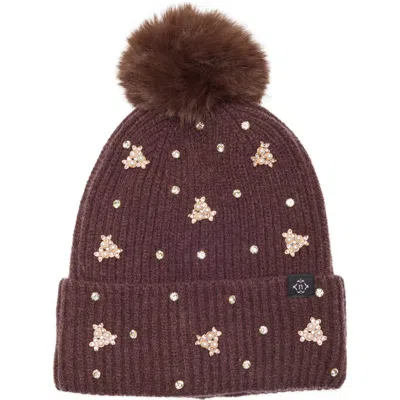 Nanette Lepore Mixed Metallic Pom Beanie In Multi