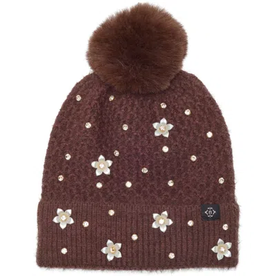 Nanette Lepore Star & Floral Studded Pom Beanie In Multi