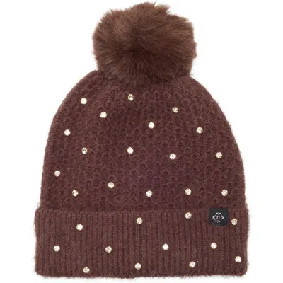 Nanette Lepore Star Embellished Faux Fur Pom Beanie In Multi