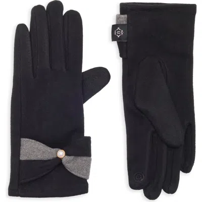 Nanette Lepore Tech Gloves With Colorblock Cuff In Black
