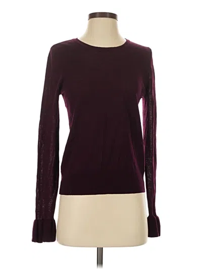 Pre-owned Nanette Lepore Wool Pullover Sweater In Burgundy