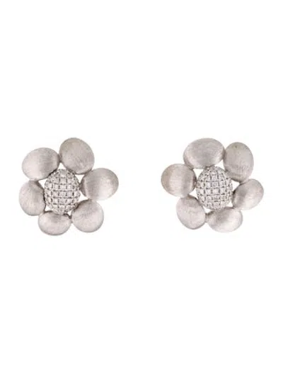 Pre-owned Nanis 18k Diamond Oval Pebbles Earclip Earrings In Multicolor
