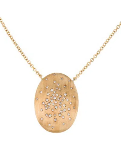 Pre-owned Nanis 18k Diamond Pendant Necklace, 18" In Multicolor