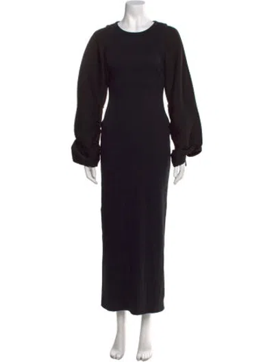 Pre-owned Nanushka Crew Neck Long Dress In Black
