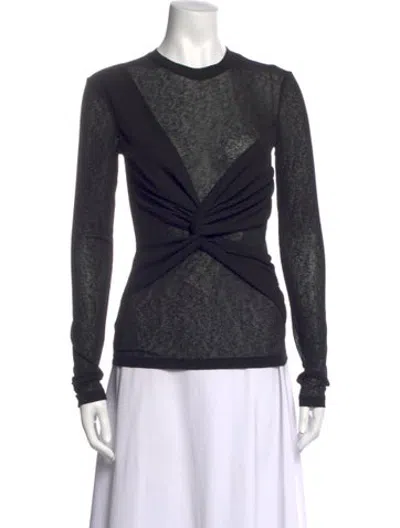 Pre-owned Nanushka Crew Neck Long Sleeve Top In Black