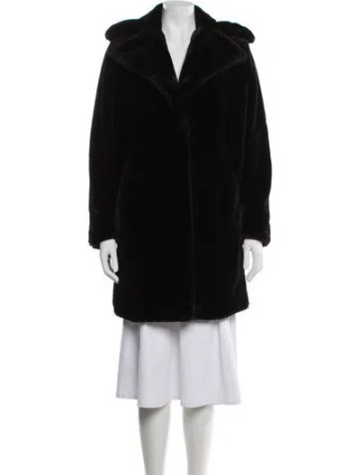 Pre-owned Nanushka Faux Fur Coat In Black