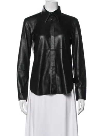 Pre-owned Nanushka Leather Jacket In Black