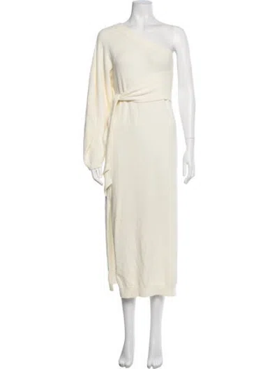Pre-owned Nanushka One-shoulder Midi Length Dress In Neutrals