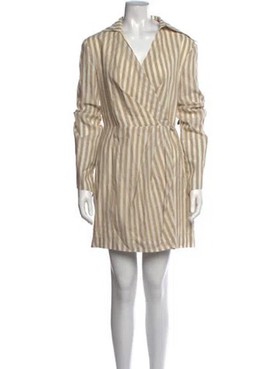 Pre-owned Nanushka Striped Mini Dress W/ Tags In Neutrals