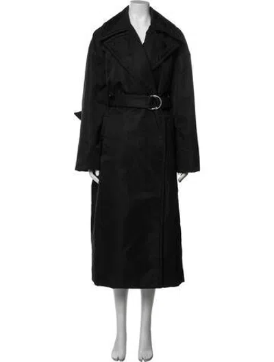 Pre-owned Nanushka Trench Coat In Black