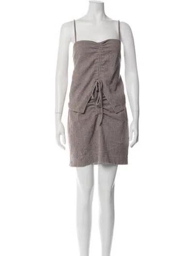 Pre-owned Nanushka Tweed Pattern Skirt Set In Black
