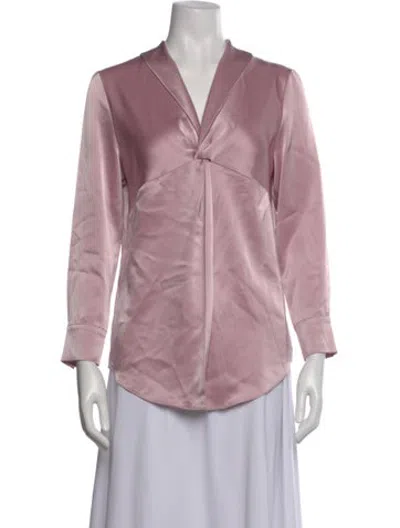 Pre-owned Nanushka V-neck Long Sleeve Blouse In Purple