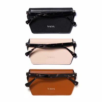 Naoa Women's Black / Brown Three Pack Apple-leather Slim Glasses Case Black Pink Brown In Multi