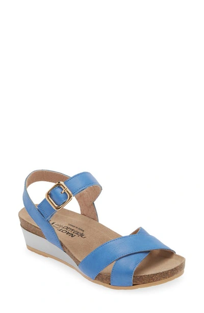 Naot Throne Wedge Sandal In Sapphire Blue