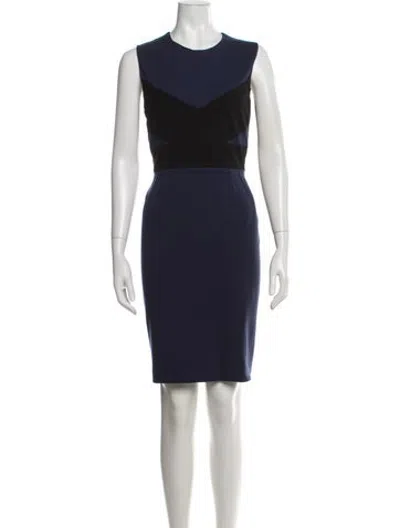 Pre-owned Narciso Rodriguez Colorblock Pattern Knee-length Dress In Blue