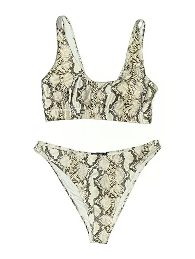 Pre-owned Nasty Gal Inc. Two Piece Swimsuit In Ivory