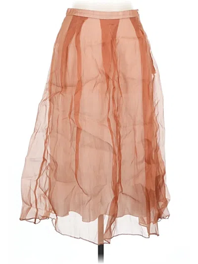 Pre-owned Natan Silk Skirt In Orange