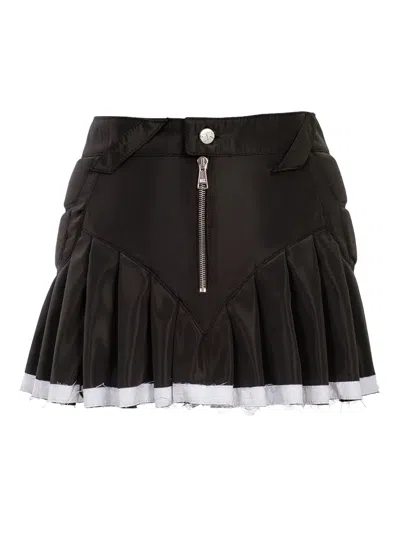 Natasha Zinko Pleated Mini Skirt In Brown