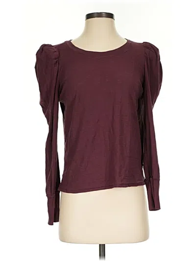 Pre-owned Nation Ltd Long Sleeve Top Burgundy Sweetheart Neckline Tops