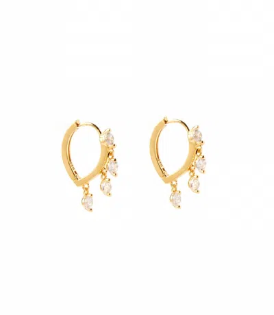 Native Gem Women's Dangling Crystal Huggie Earrings In Gold In Silver