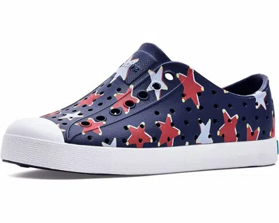 Native Kid's Jefferson Print Slip-on Sneakers In Blue
