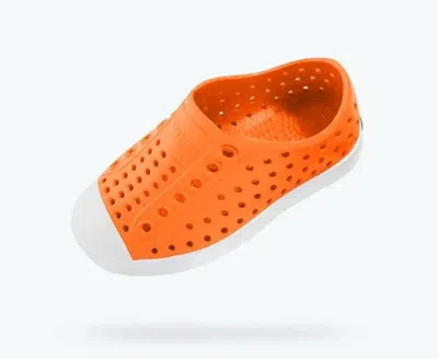 Native Kid's Jefferson Shoes In City Orange / Shell White In Multi