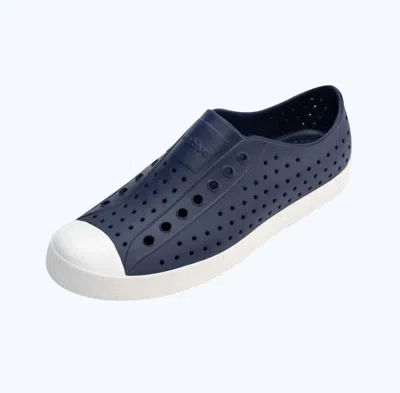 Native Kid's Jefferson Shoes In Regatta Blue / Shell White