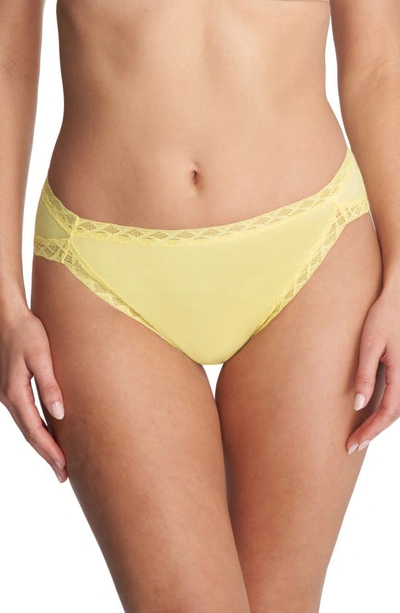 Natori Bliss Cotton French Cut Briefs In Pale Yellow