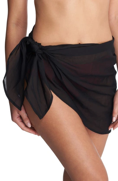 Natori Cotton Sarong In Black