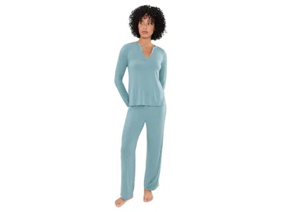 Natori Feathers Essentials Over The Head Pajama Set Women's Pajama Sets Eucalyptus: S (women's 6-8), Lace/n In Blue