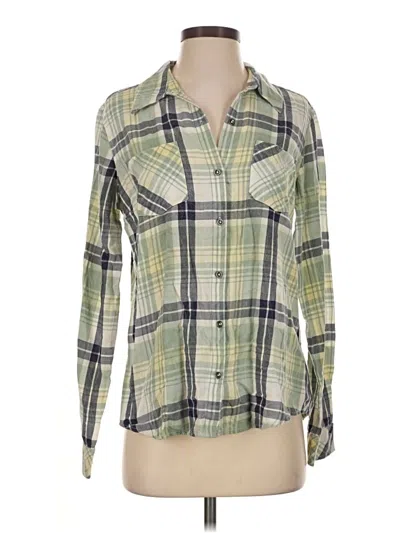 Pre-owned Natural Reflections Long Sleeve Button Down Shirt In Green