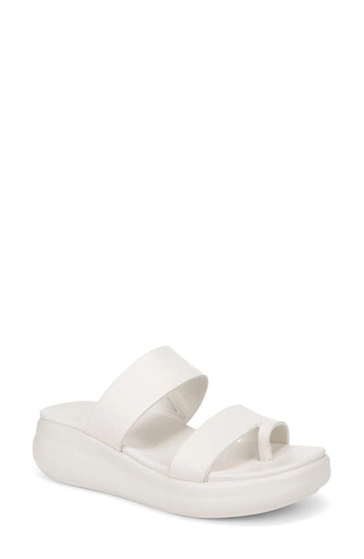 Naturalizer Genn-drift Platform Slide Sandal In Warm White Leather