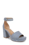 Naturalizer Pearlyn Ankle Strap Platform Sandal In Clear Sky Blue Suede