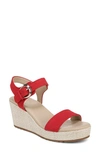Naturalizer Stella Platform Wedge Sandal In Crantini Red Nubuck