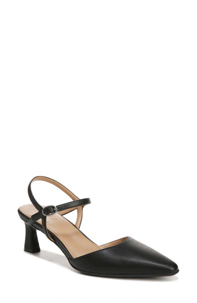 Naturalizer Tara Ankle Strap Pump In Black Faux Leather