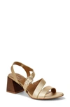 Naturalizer Veva Strappy Sandal In Dark Gold Faux Leather