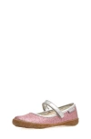 Naturino Kids' Pavia Mary Jane Flat In Pink-silver