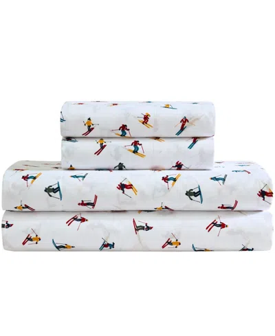 Nautica Apres Skier Printed Microfiber 4-piece Sheet Set, Queen In Multi