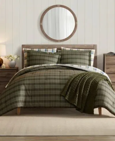 Nautica Haven Plaid Microfiber Comforter Sets In Green