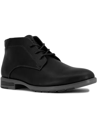 Nautica Largo Mens Faux Leather Ankle Chukka Boots In Black