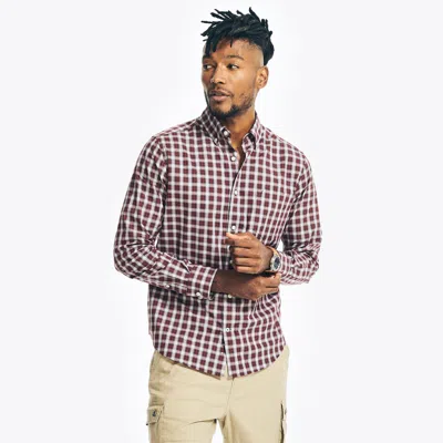 Nautica Mens Big & Tall Wrinkle-resistant Wear To Work Plaid Shirt In Multi