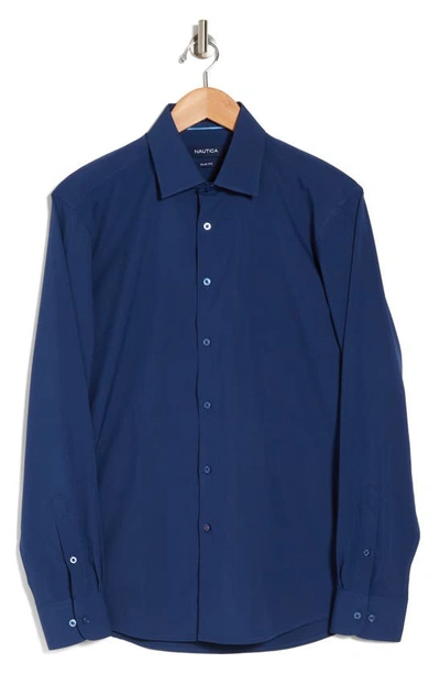 Nautica Slim Fit Estate Blue Stretch Dress Shirt