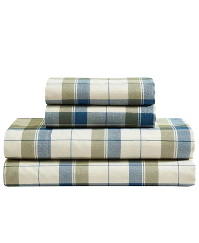 Nautica Vintage Trunk Plaid Printed Microfiber 3-piece Sheet Set, Twin Xl In Multi
