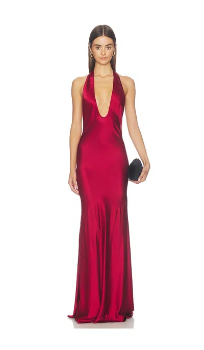 Nbd Pushpa Gown In Burgundy