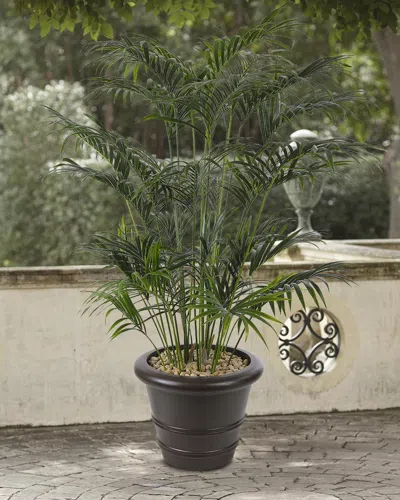 Ndi Faux Palm Kentia Tree In Ribbed Planter, 84"t
